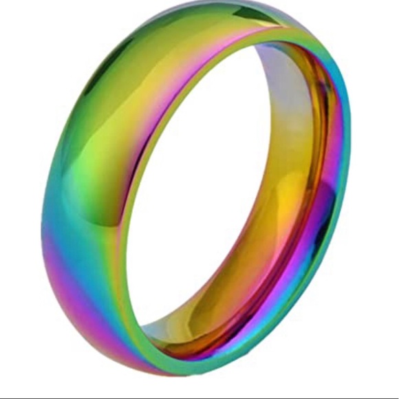 Smooth Rainbow Ring Size 9(19) Gay Pride - Picture 6 of 7